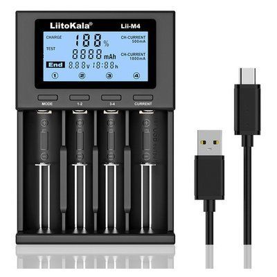 LiitoKala Lii-M4 інтелектуальний зарядний пристрій для АА, ААА, 18650,26650 Li-ion, Ni-MH/Ni-Cd 335-M4 фото