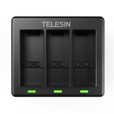 Зарядка для Gorpo 9/10/11 три слоти 3х 800мА Telesin GP-BCG-902 01610 фото