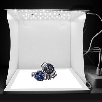 Світловий Лайткуб (фотобокс) Puluz з подвійною LED-підсвіткою+ LED платформою 24*23*22 см для предметних фото 00905 фото